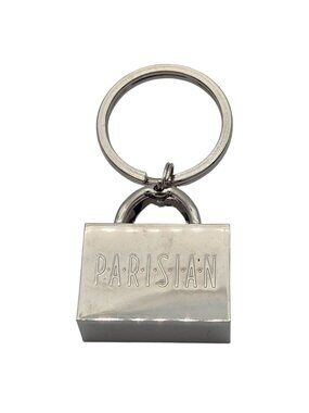Parisian Silver Mini Top Handle Purse Keychain Metal Design Durable & Stylish
